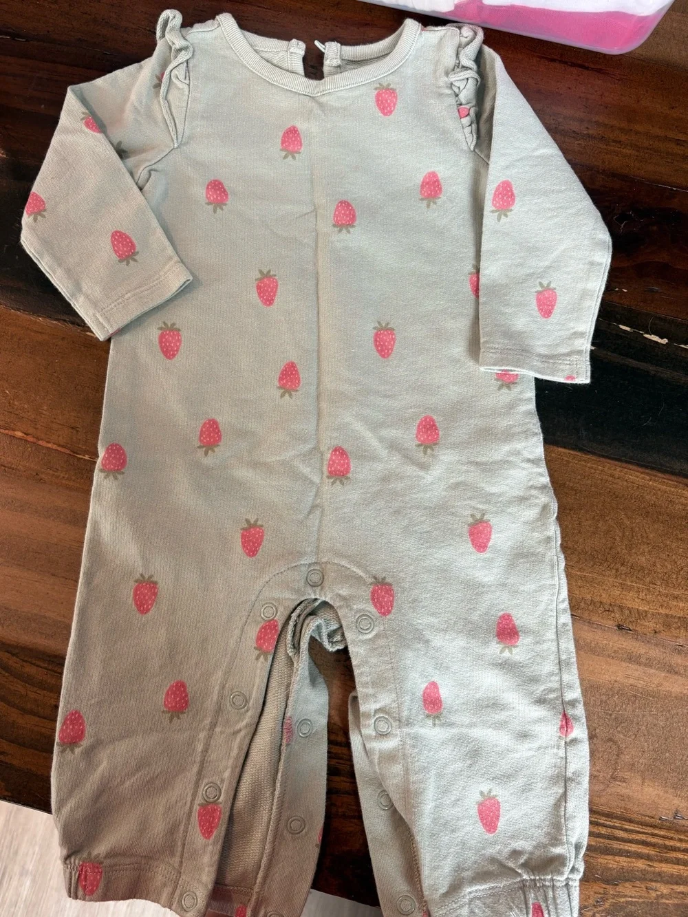 Carters strawberry long sleeve romper